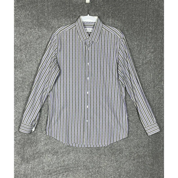 Robert Graham Long Sleeve Button Up Shirt Mens Size 16 - 41 Striped Stripes - Picture 1 of 12